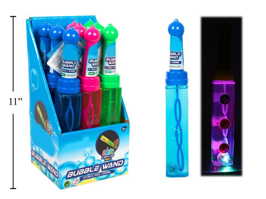 Sunny Dayz 10.8" LED 6.76oz. Bubble Wand w/Light-Up Ball, 3/S,9/PDQ