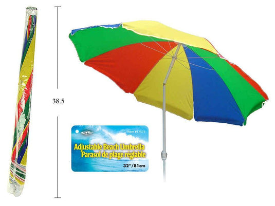 60"Dia. Beach Umbrella with Handle, Adjustable, pvc bag w/strap, cht