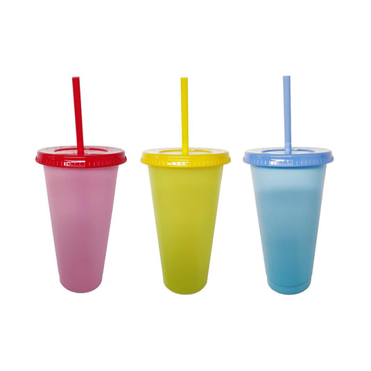 Luciano 24oz.Colour Changing Tumbler w/Lid & Straw, 3/C,label.