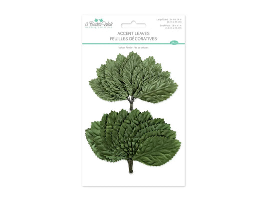 A Brides Wish: Accent Leaves Velvet Finish A) Dark Green