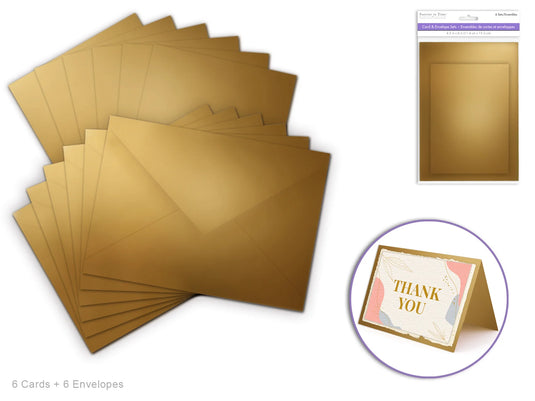 Cardmaking: 4.5"x6" Cards + Envelopes 6sets A6 L) Gold Shimmer