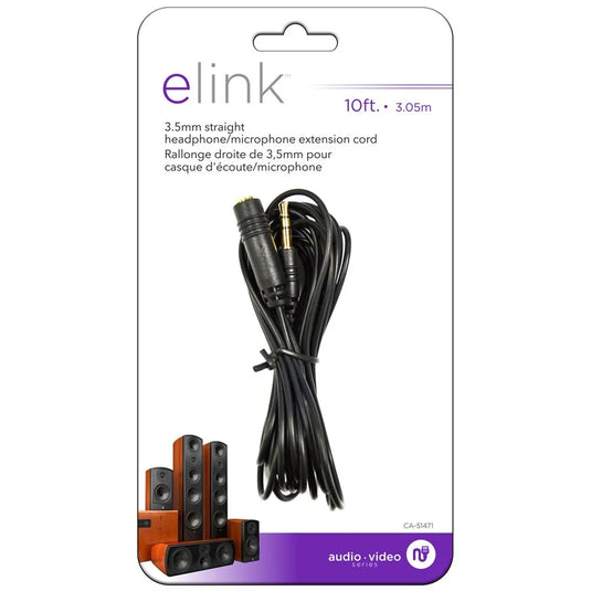 10 FT. 3.5MM HEADPHONE STRAIGHT EXTENSION CORD