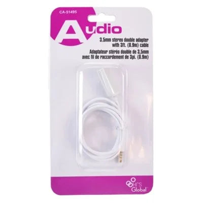 STEREO DOUBLE ADAPTER WITH 3FT. CABLE