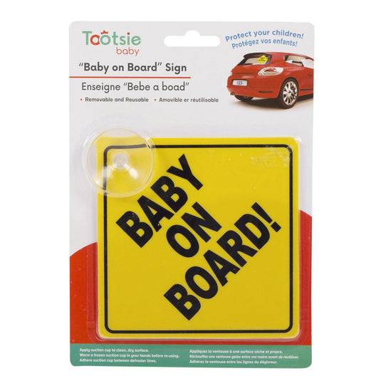 Tootsie Baby, Baby On Board Sign w/ Suction Cup, b/c