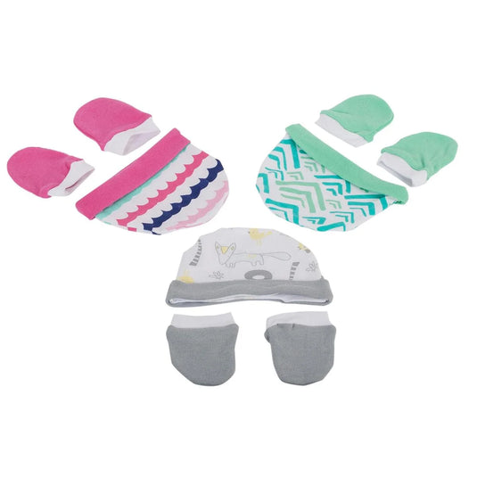 Tootsie Baby,Cotton Hat/Mittens Set ,New Born h/c+ J-hook