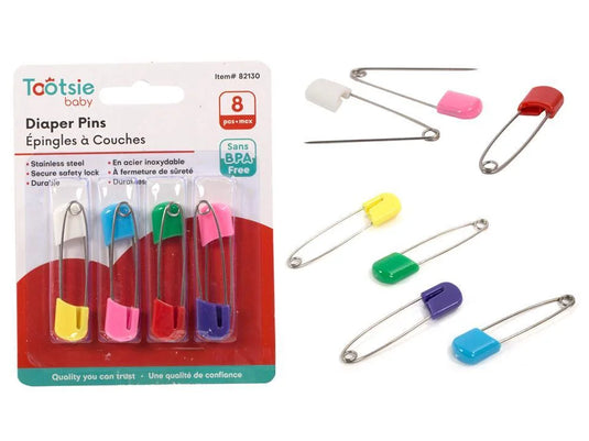 Tootsie Baby, 8-pc Baby Diaper Pins b/c
