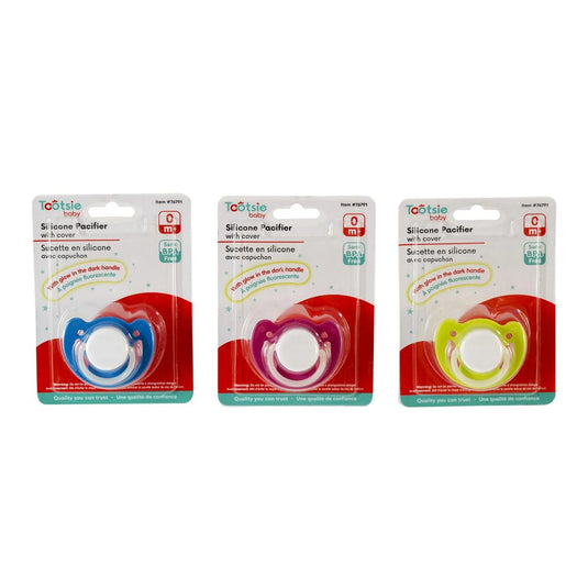Tootsie Baby,1-pk Baby Silicone Pacifiers with cover,b/c