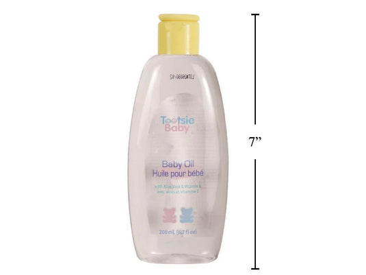 Tootsie Baby 200ml (6.7oz) Baby Oil Flip-up Bottle