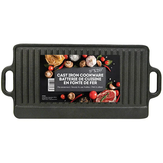 CAST IRON GRIDDLE 9IN X 20IN