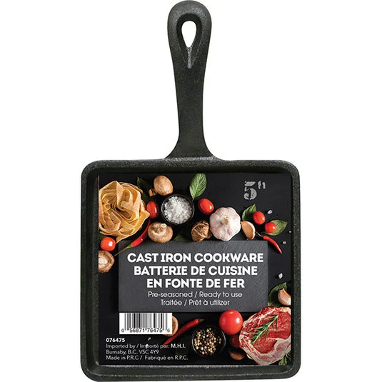 CAST IRON MINI FRY PAN SQUARE 5IN
