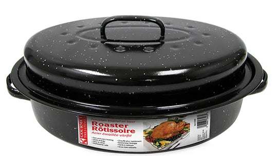 OVAL ENAMEL ROASTER WITH COVER 22lb
