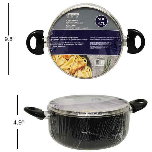 XYLAN COATED CASSEROLE DISH W/GLASS LID