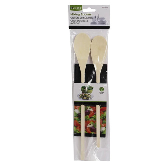 Luciano 2-pc Wooden Mixing Spoon, pbh w/ sleeve card (HZ)(CP)