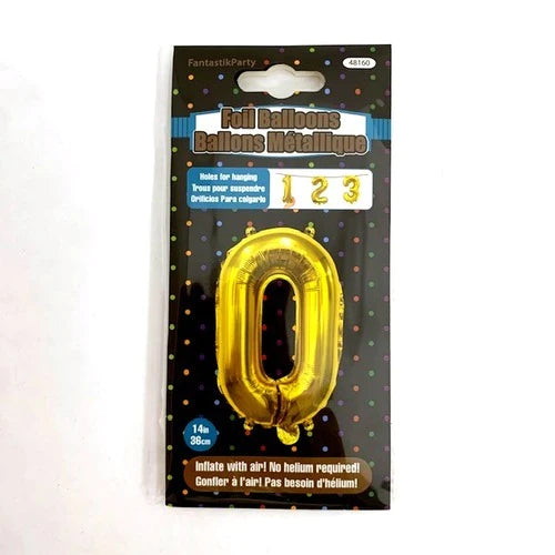 BALLOON FOIL NUMBER 14in Gold 0