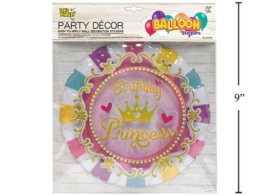 Let's Party, Balloon Look, Wall DÃ©cor, Birthday Princess, clear
