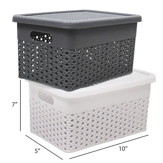 Weaved Basket with Lid