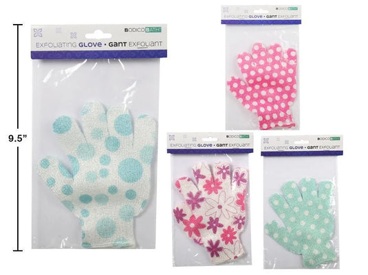 Bodico 7" Printed Exfoliating Glove, opp bag(HZ)
