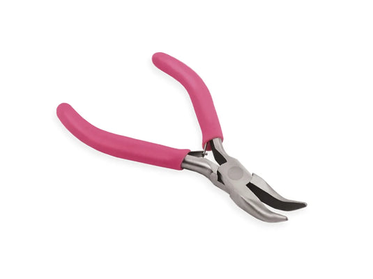 Beading/Jewelry Tool: Curved Nose Pliers w/Soft Grip Handle