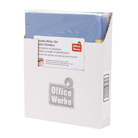 O.WKs. 5-pc Write-on PVC Dividers, 9.25 x 11" bag