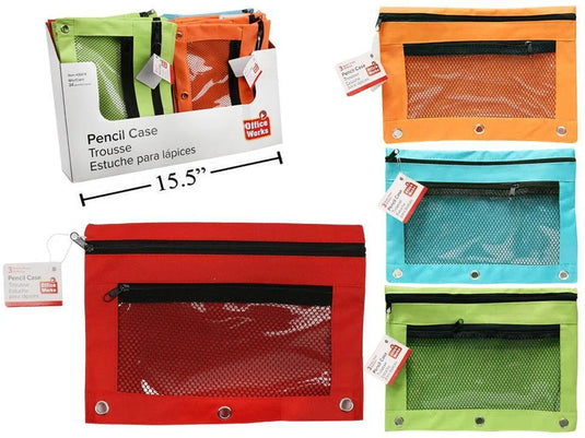 O.WKs. Mesh 3-Hole Pencil Cases
