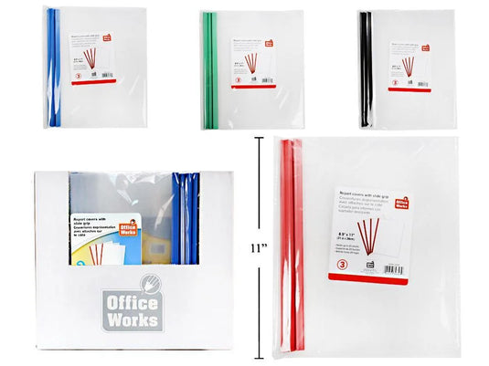 O.WKs. 3-pc Pvc Report Cover w/Slde Gp8.5x11" (HZ)