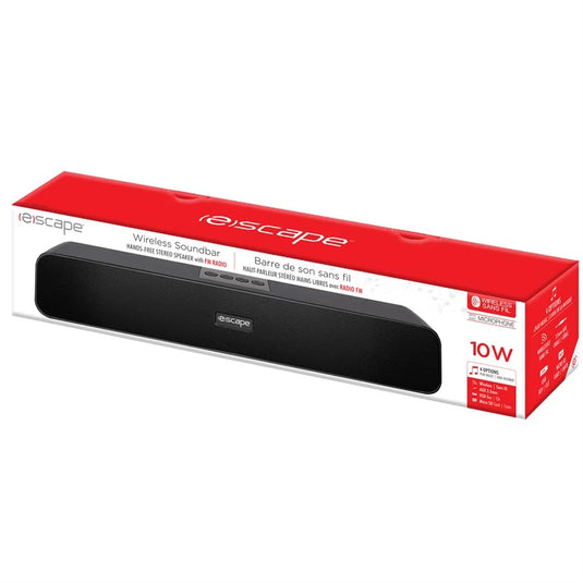 ESCAPE | WIRELESS SOUND BAR STEREO SPEAKER WITH FM RADIO, 10W
