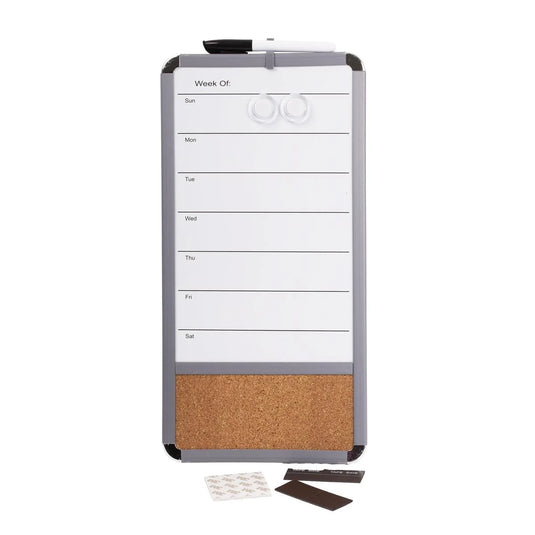 Desk Tech Weekly Planner/crk brd 8.5"x 17",1- Marker, 2-Magnets