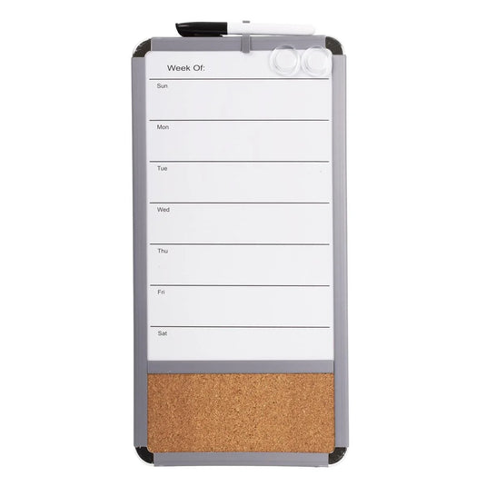 Desk Tech Weekly Planner/crk brd 8.5"x 17",1- Marker, 2-Magnets