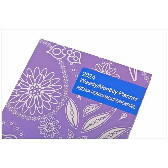 2024 12 Months Hard Cover Weekly/ Monthly Planner,5.6x7.9"