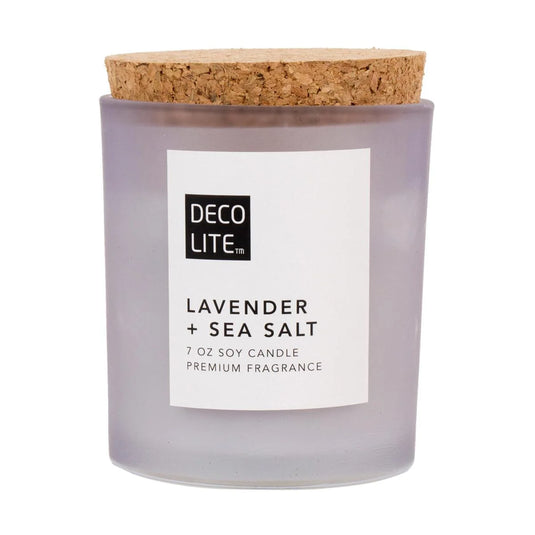 Soy Glass Jar Candle w/Cork Lid, Lavender, 200/460g, col label,