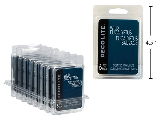 DecoLite 6pc Scented Wax Melts, Wild Eucalyptus, tray