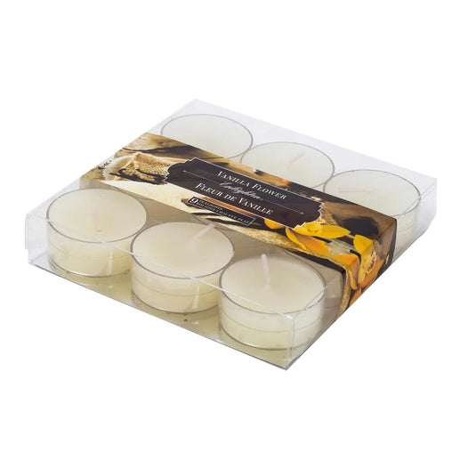 KG Enlighten 9Pk Clearcup T-Light Scented, Vanilla Flower (Az)
