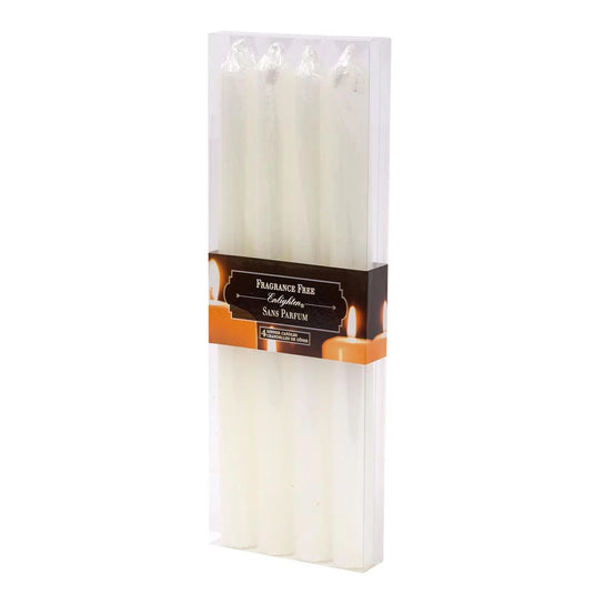 KG Enlighten 4Pk 10" Diner Candle, White, Unscented (Az)