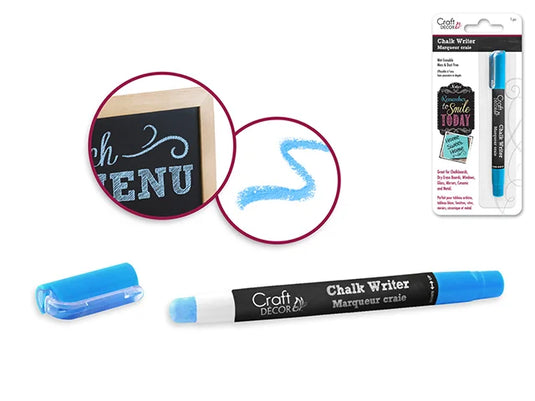 Craft Decor: Chalk Writer Blister-Carded A) Neon Blue