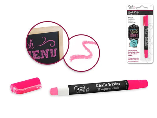 Craft Decor: Chalk Writer Blister-Carded B) Neon Pink
