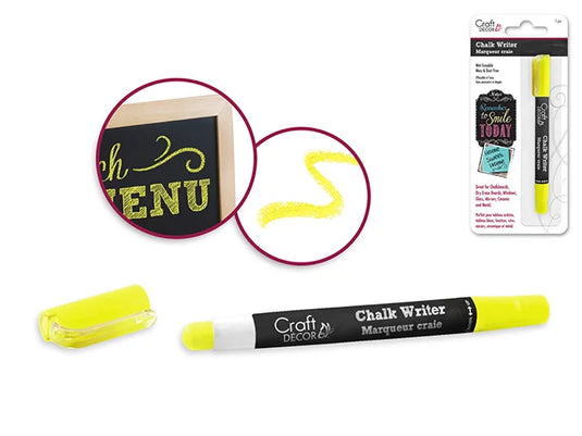 Craft Decor: Chalk Writer Blister-Carded C) Neon Yellow