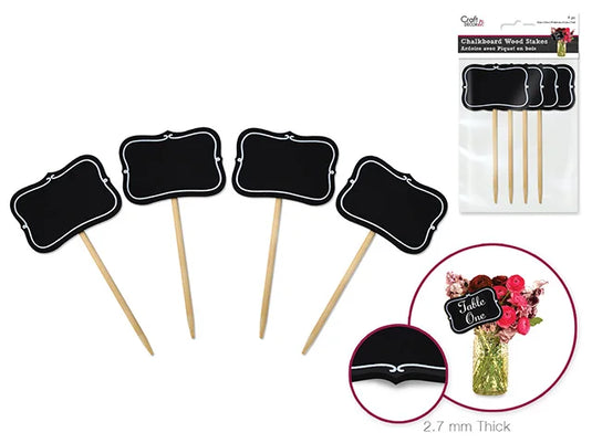 Craft Decor: Chalk-It-Up Wood Stakes 6.6cmx4.5cmx15cm 4pc B) Natural Bracket Border
