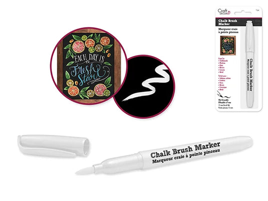 Craft Decor: Chalk-It-Up Brush Marker Blister-Carded B) White