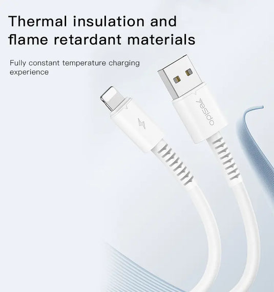 1M PVC USB to Lighting 2.4A Fast Charging Data Cable For iPhone