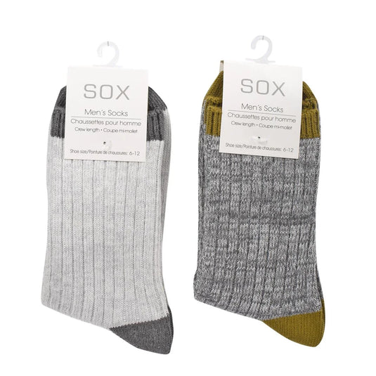 Sox, Men's Marl with Contrast Toe, Crew