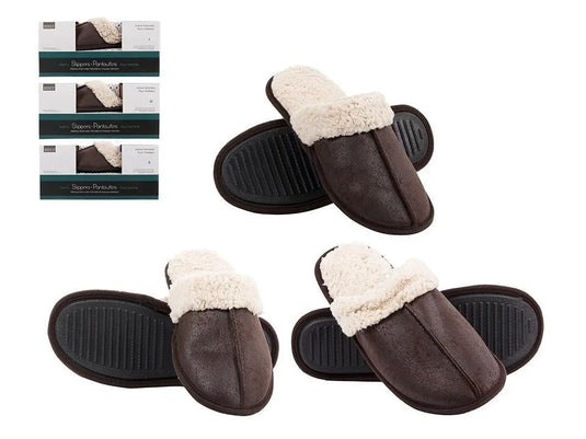 Bodico, Men's Sherpa Slipper w Memory Foam, col box