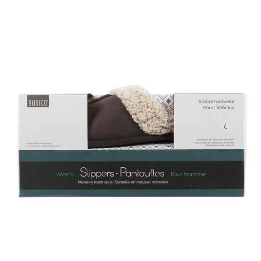 Bodico, Men's Sherpa Slipper w Memory Foam, col box