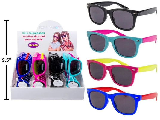 Excel V. Kids Wayfarer Style Sunglasses w/black PC lens