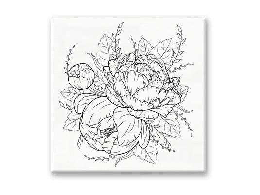 Stretch Artist Printed Canvas: 12"x12" Primed Back-Stapled I) Floral Bloom