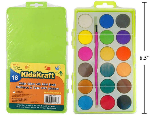 KD.Kr. 18-Col Watercolour w/ Paint Brush, pl. hanging case