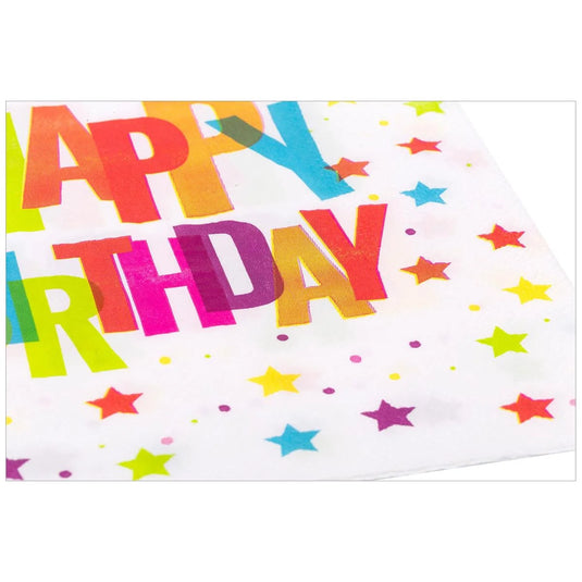 20-PC "Happy Birthday" 13x13, 18gsm 2-ply Napkin Design, Polybag