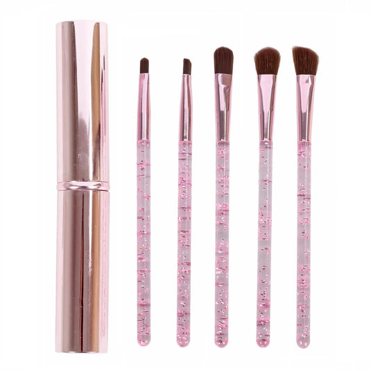 Bodico, 5pc Travel Brush Set w/ Aluminum Case, glitter,
