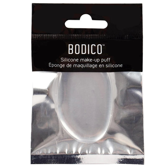 Bodico, Silicone Make-Up Puff clear, size:4x6.5cm, foil bag