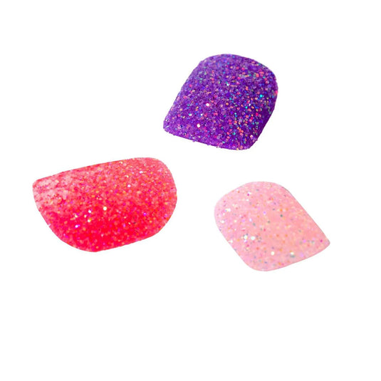 Bodico, 12pc Girls Glitter Nails, pre-glued