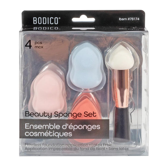 Bodico, 4pcs Beauty Sponge Set latex free, 17*14*4cm, pcv box